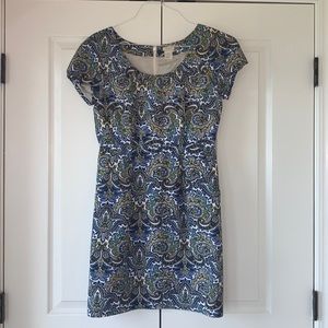 J. Crew blue paisley dress size 6